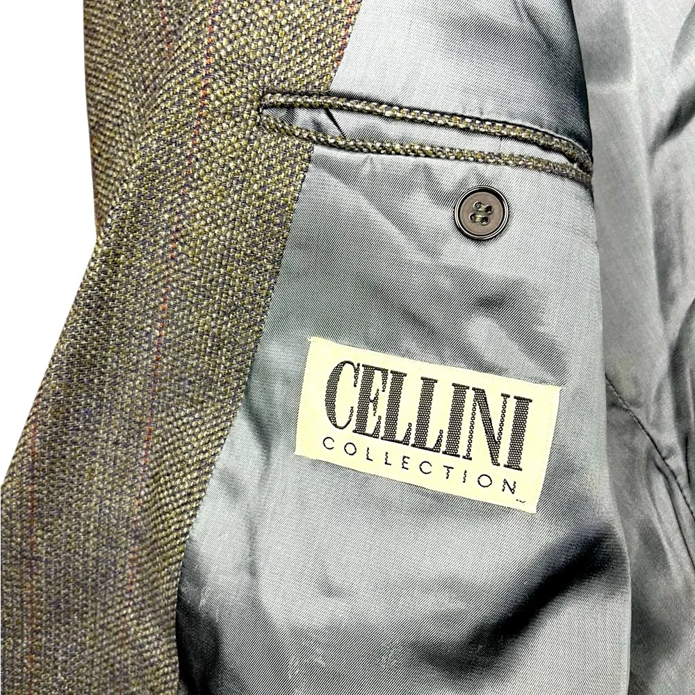 ~ Vintage Cellini Collection Blazer‎  Coat Regular 100% Silk 100% Rayon
